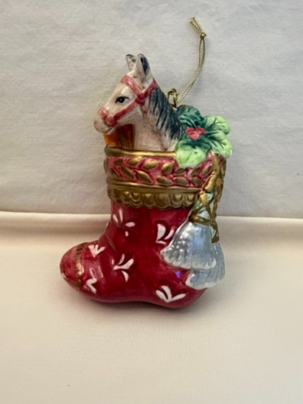 Fitz & Floyd Horse and Stocking Ornament